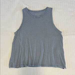 American Eagle Outfitters Soft & Sexy Blue Striped Tank Top - Size S